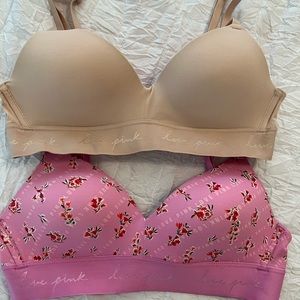 BRAND NEW never worn Pink wear everywhere wireless lightly lined bra bundle